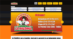 Desktop Screenshot of lapalomataqueriadallas.com